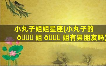 小丸子姐姐星座(小丸子的 🐎 姐 🕊 姐有男朋友吗)